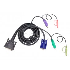 КВМ-кабель с интерфейсами передачи звука, PS/2, VGA (5м) ATEN 2L-1705P