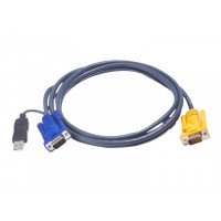 КВМ-кабель со встроенным конвертером интерфейса PS/2-USB и разъемом SPHD 3-в-1 (5м) ATEN 2L-5205UP